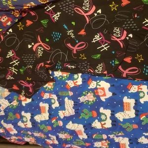 Holiday scrub tops